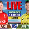 Australia vs England, 4th Match, Group B - Live Cricket Streaming